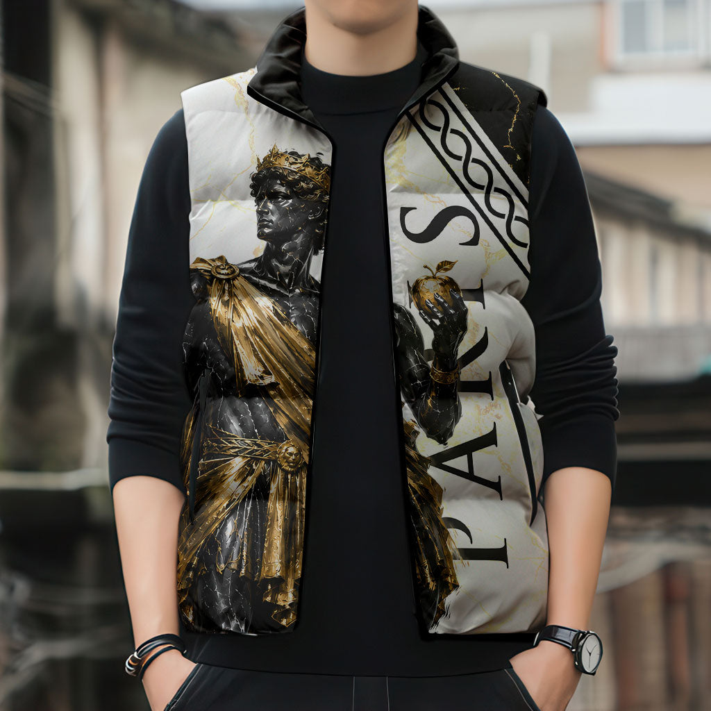 Paris Of Troy Sleeveless Puffer Jacket Golden Apple Ancient Greek Mythology