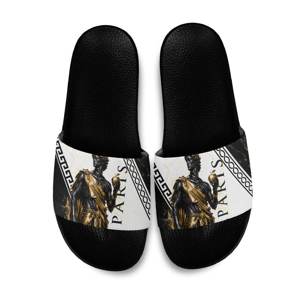 Paris Of Troy Slide Sandals Golden Apple Ancient Greek Mythology