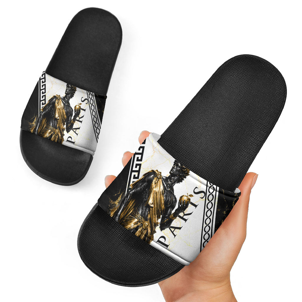 Paris Of Troy Slide Sandals Golden Apple Ancient Greek Mythology
