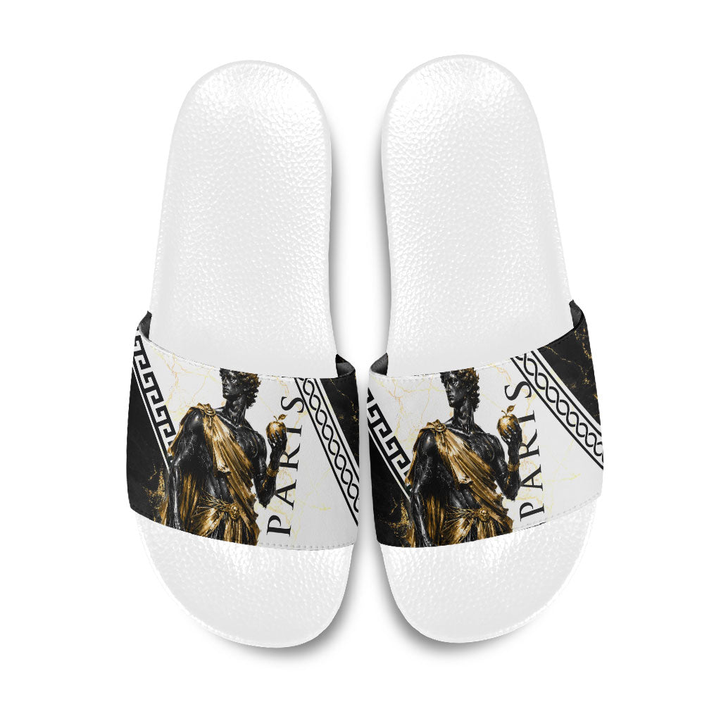 Paris Of Troy Slide Sandals Golden Apple Ancient Greek Mythology