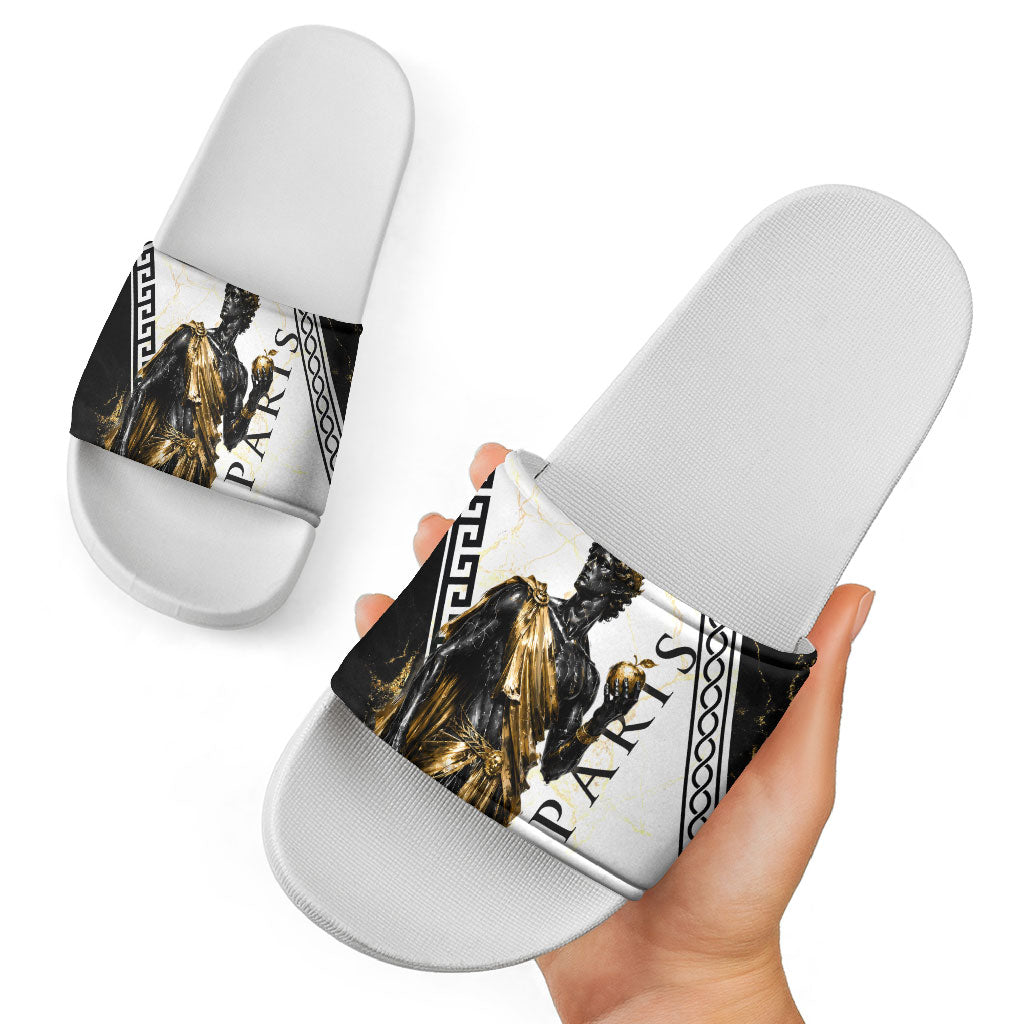 Paris Of Troy Slide Sandals Golden Apple Ancient Greek Mythology