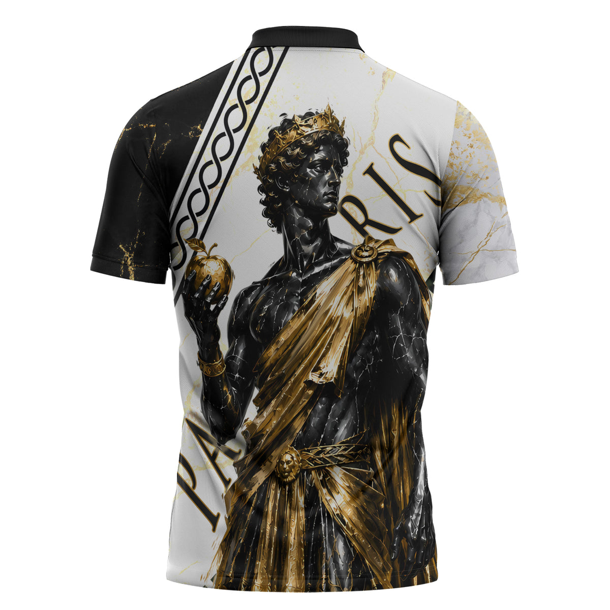 Paris Of Troy Zipper Polo Shirt Golden Apple Ancient Greek Mythology