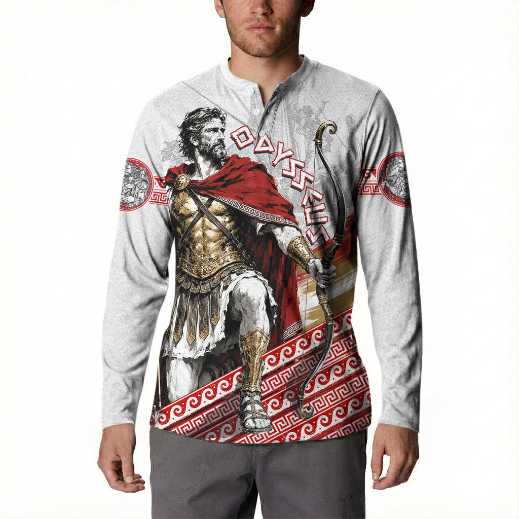 Odysseus Button Sweatshirt King Of Ithaca - Ancient Greek Mythology