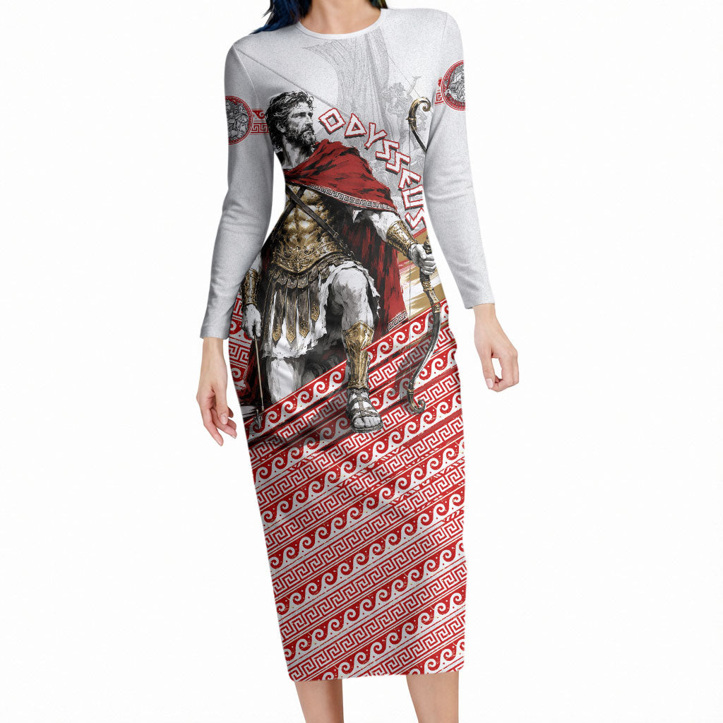 Odysseus Long Sleeve Bodycon Dress King Of Ithaca - Ancient Greek Mythology