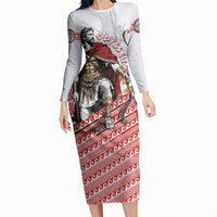 Odysseus Long Sleeve Bodycon Dress King Of Ithaca - Ancient Greek Mythology