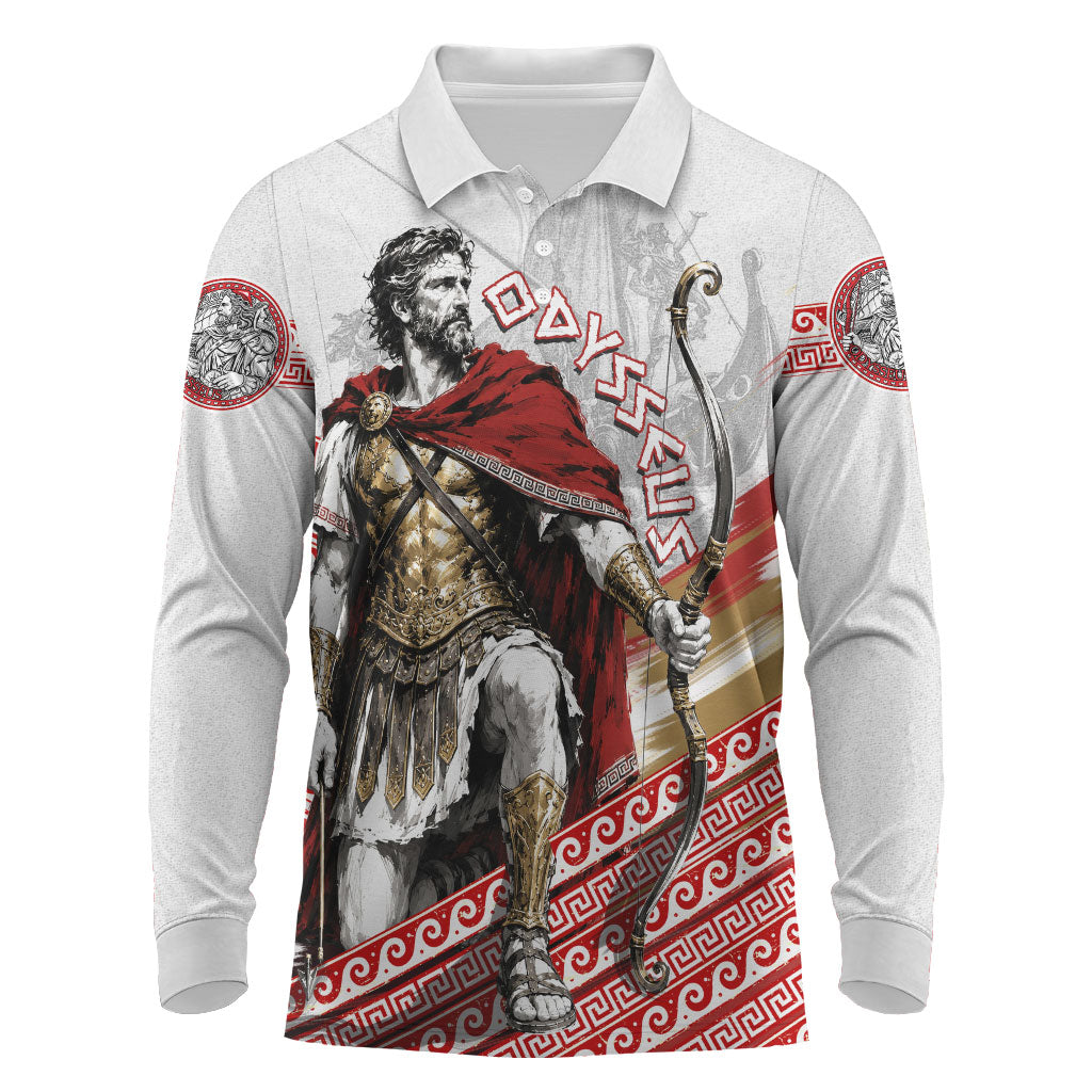Odysseus Long Sleeve Polo Shirt King Of Ithaca - Ancient Greek Mythology