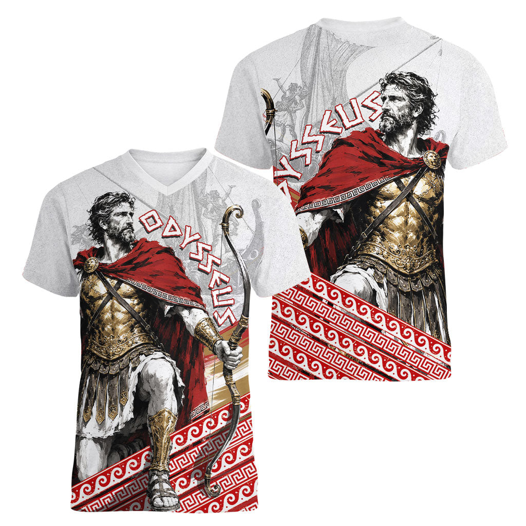 Odysseus Women V-Neck T-Shirt King Of Ithaca - Ancient Greek Mythology