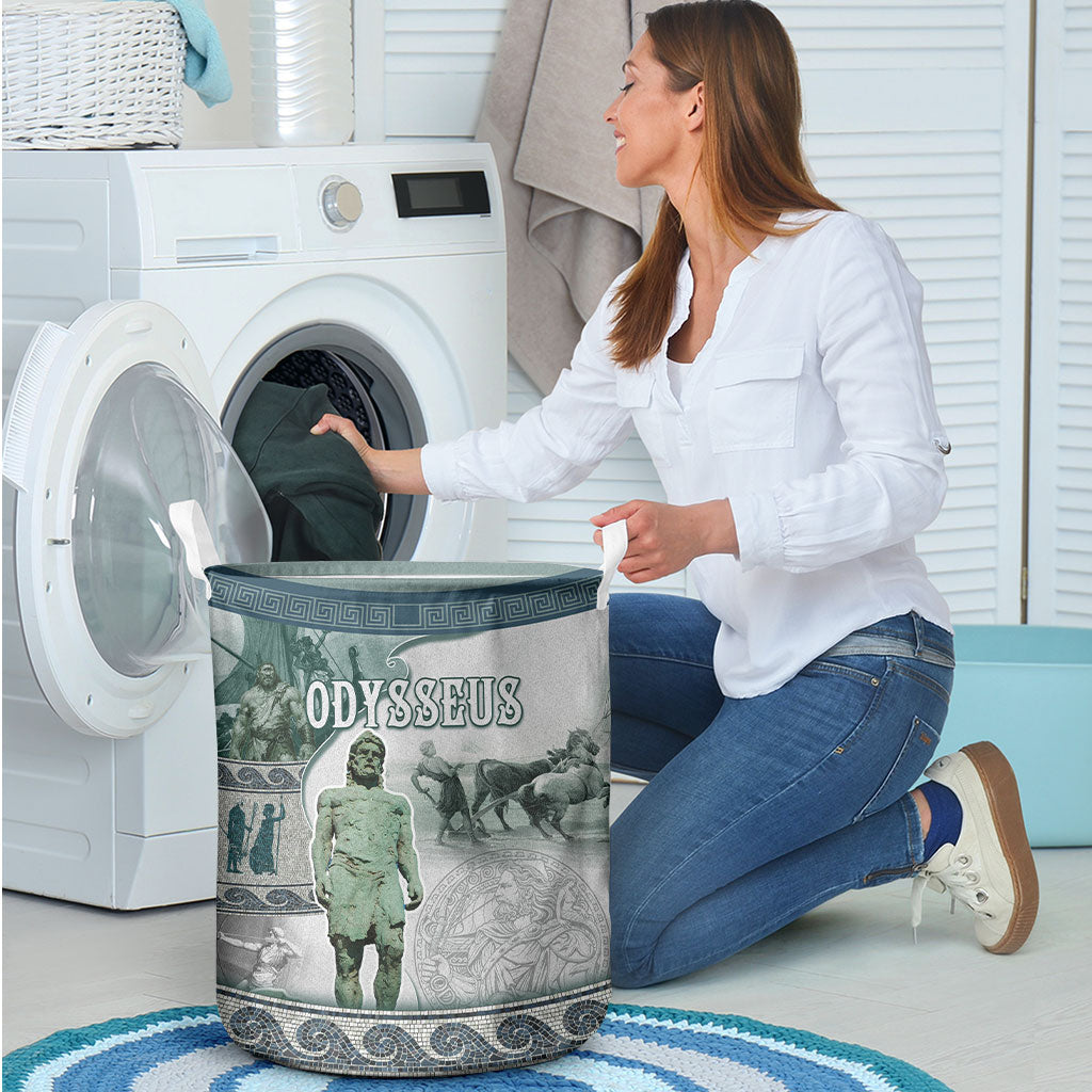 Odysseus King Of Ithaca Laundry Basket Ancient Greek Statue Mosaic Classic Mythology Art