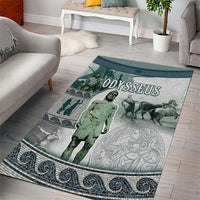Odysseus King Of Ithaca Area Rug Ancient Greek Statue Mosaic Classic Mythology Art