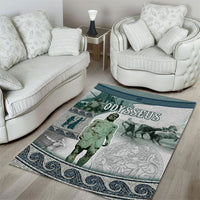 Odysseus King Of Ithaca Area Rug Ancient Greek Statue Mosaic Classic Mythology Art