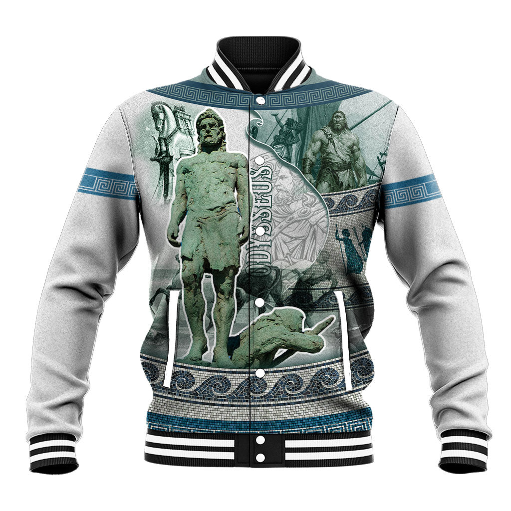 Odysseus King Of Ithaca Baseball Jacket Ancient Greek Statue Mosaic Classic Mythology Art