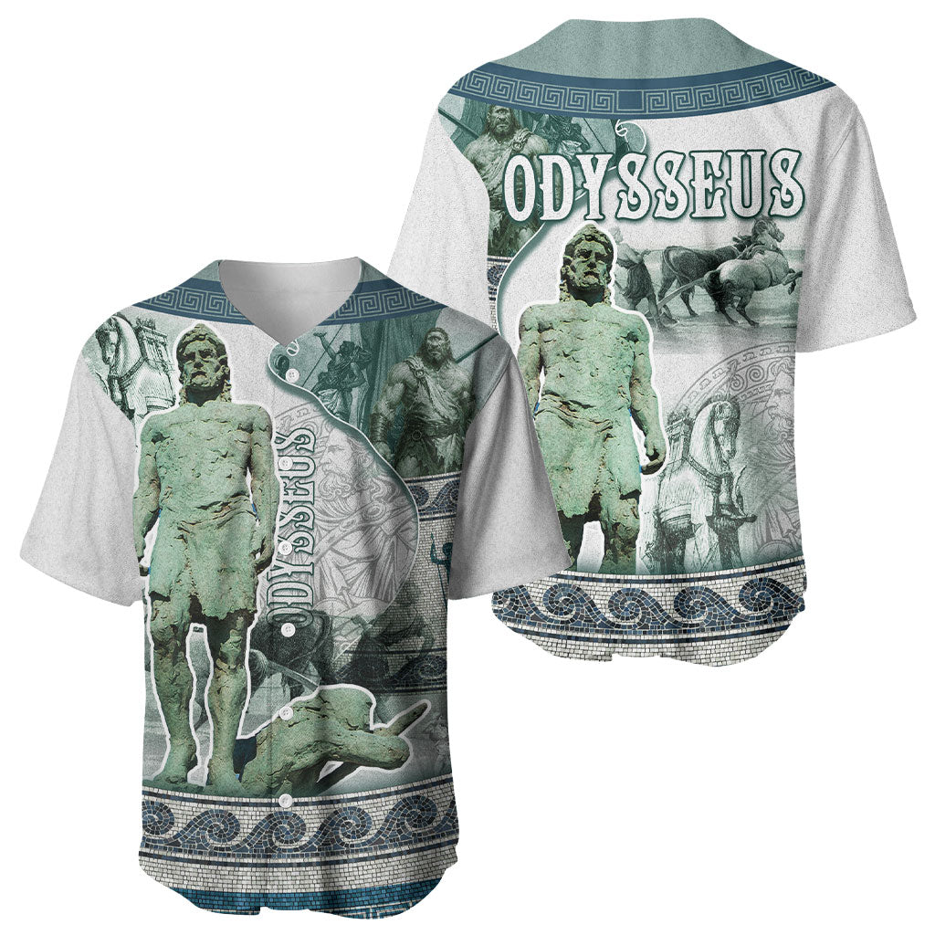 Odysseus King Of Ithaca Baseball Jersey Ancient Greek Statue Mosaic Classic Mythology Art