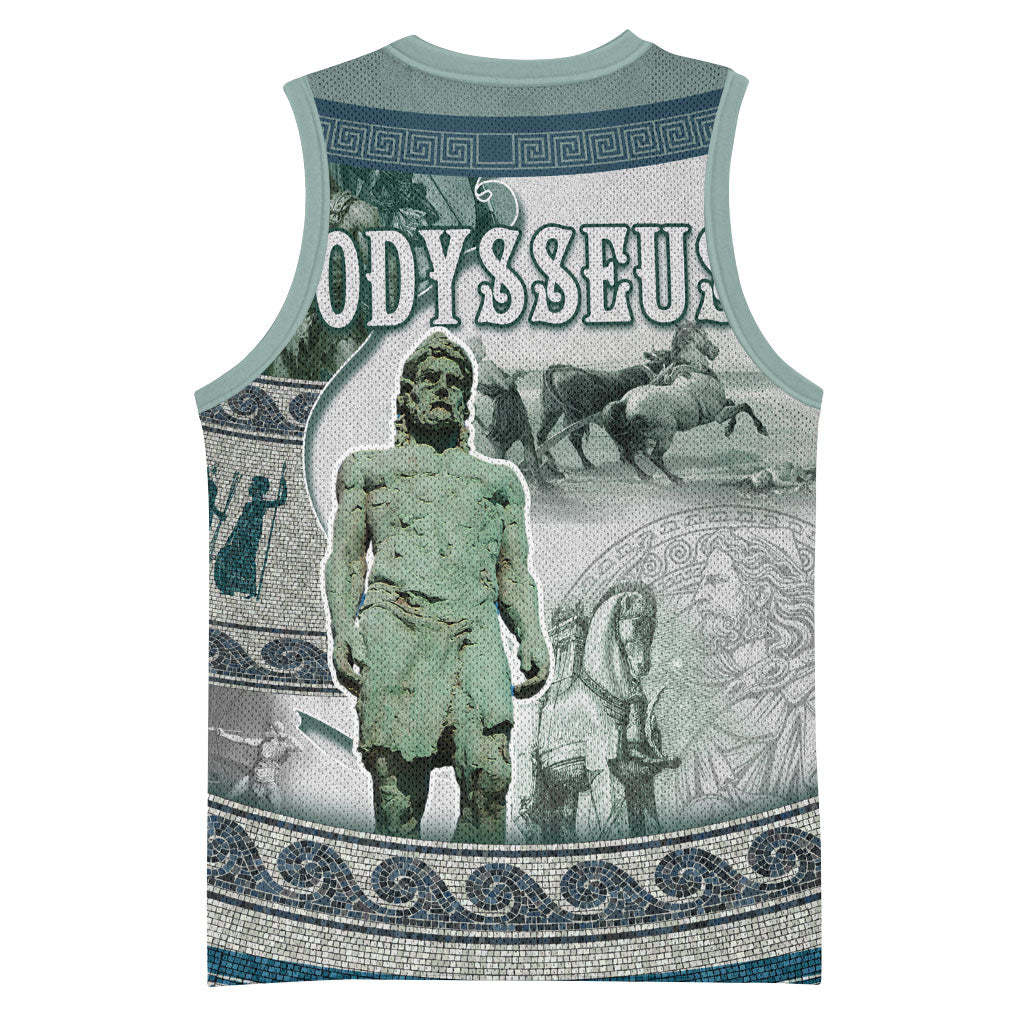 Odysseus King Of Ithaca Basketball Jersey Ancient Greek Statue Mosaic Classic Mythology Art