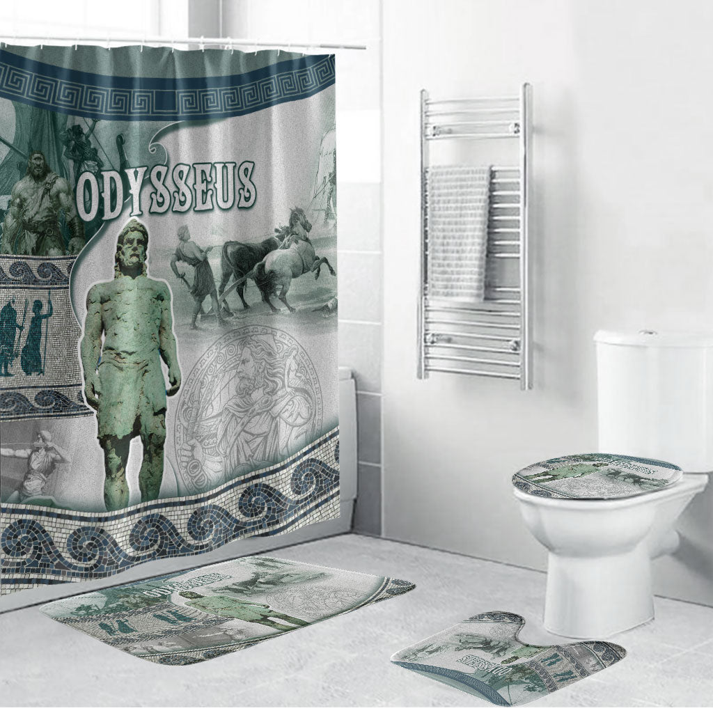 Odysseus King Of Ithaca Bathroom Set Ancient Greek Statue Mosaic Classic Mythology Art