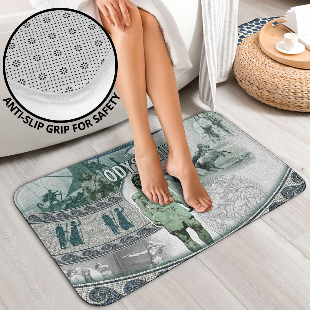 Odysseus King Of Ithaca Bathroom Set Ancient Greek Statue Mosaic Classic Mythology Art