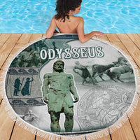 Odysseus King Of Ithaca Beach Blanket Ancient Greek Statue Mosaic Classic Mythology Art
