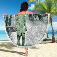 Odysseus King Of Ithaca Beach Blanket Ancient Greek Statue Mosaic Classic Mythology Art