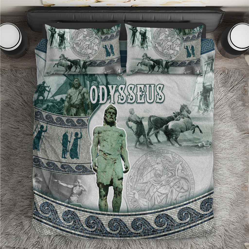 Odysseus King Of Ithaca Bedding Set Ancient Greek Statue Mosaic Classic Mythology Art
