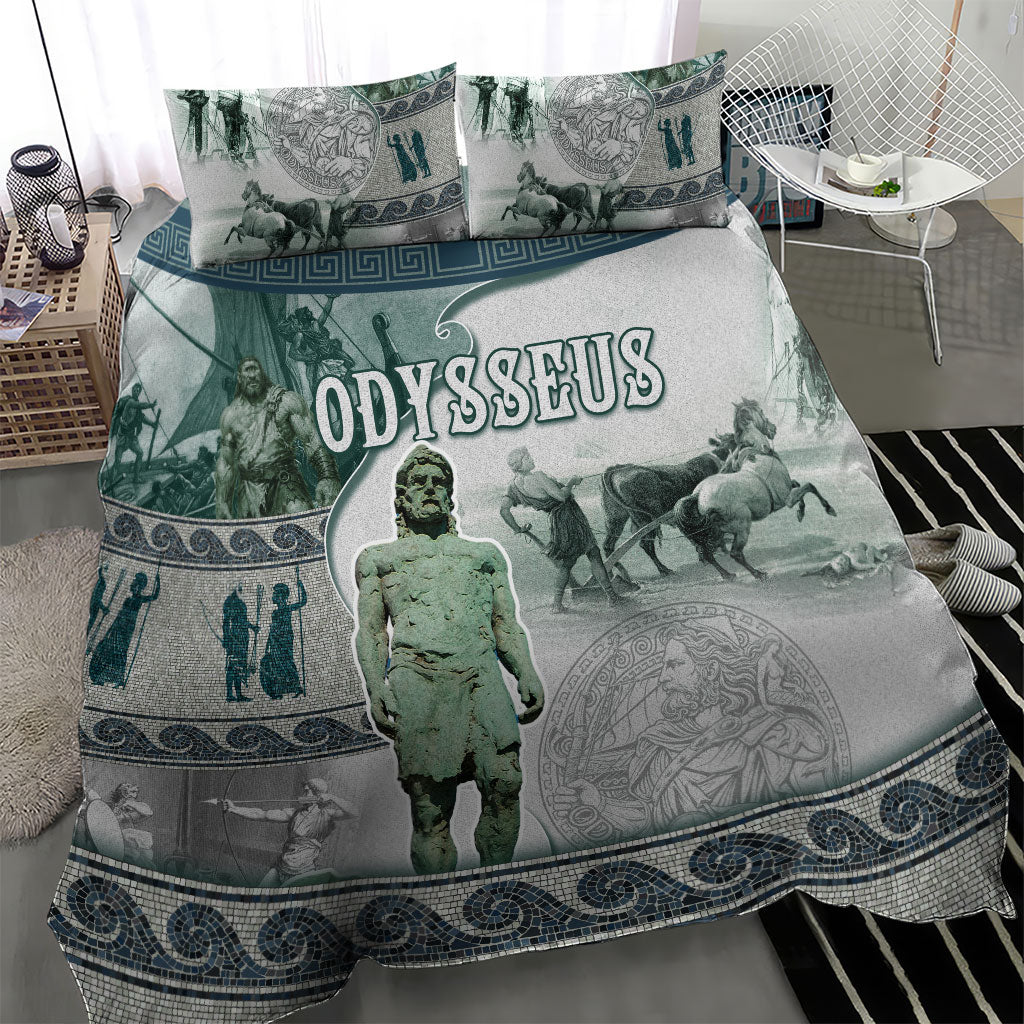 Odysseus King Of Ithaca Bedding Set Ancient Greek Statue Mosaic Classic Mythology Art