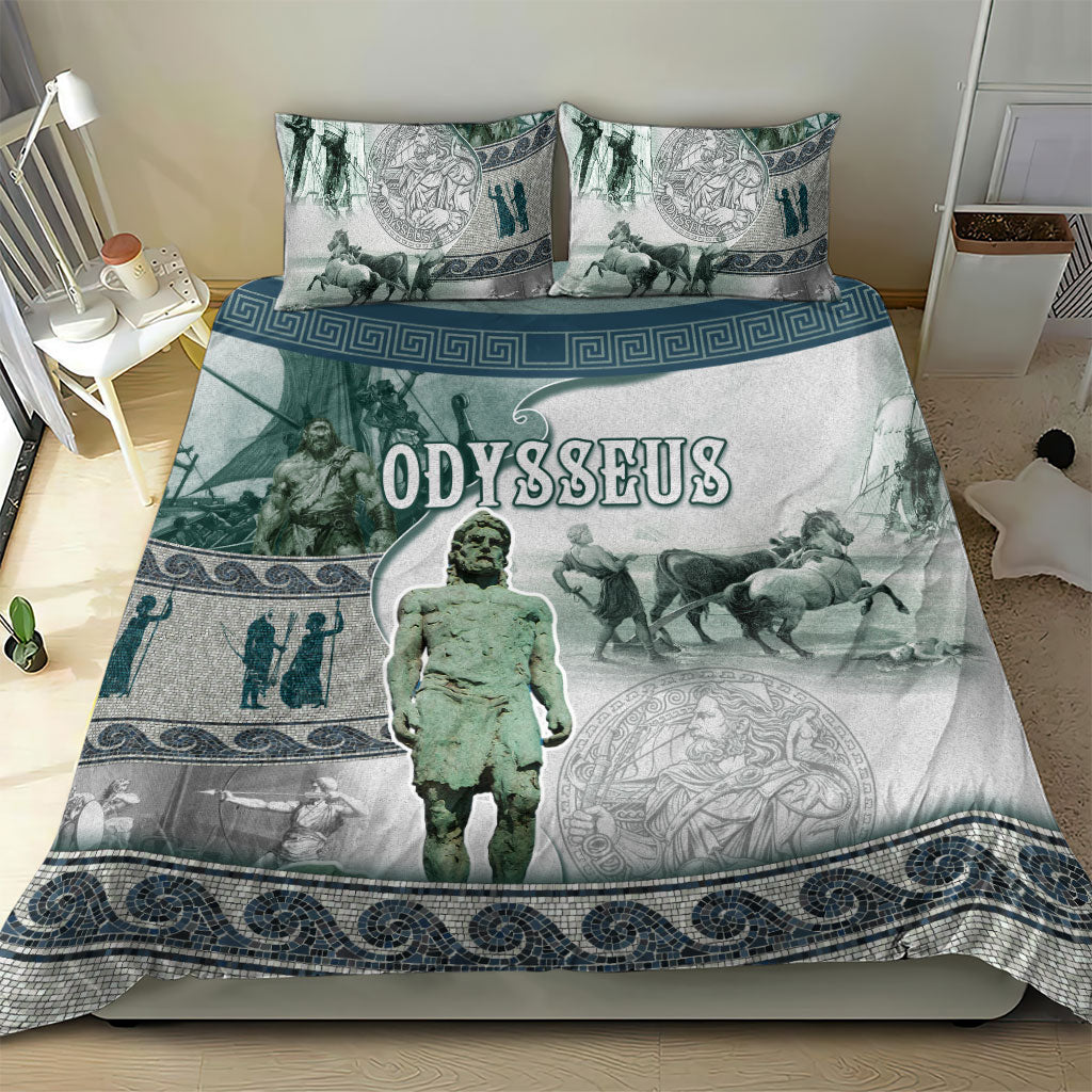 Odysseus King Of Ithaca Bedding Set Ancient Greek Statue Mosaic Classic Mythology Art