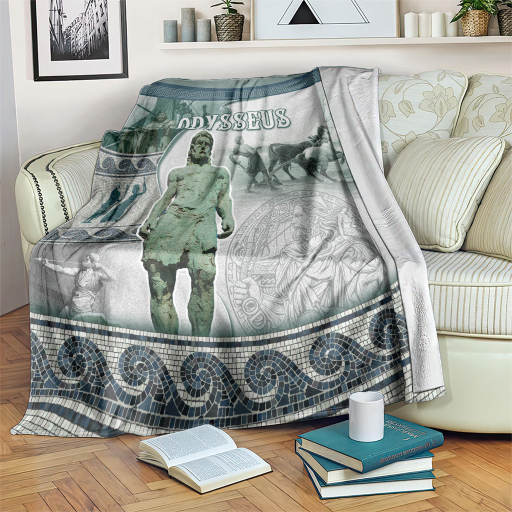 Odysseus King Of Ithaca Blanket Ancient Greek Statue Mosaic Classic Mythology Art