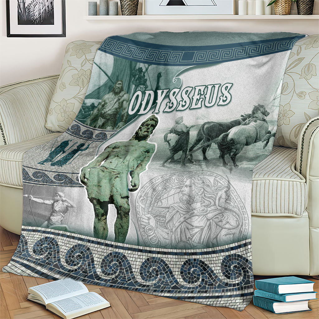 Odysseus King Of Ithaca Blanket Ancient Greek Statue Mosaic Classic Mythology Art