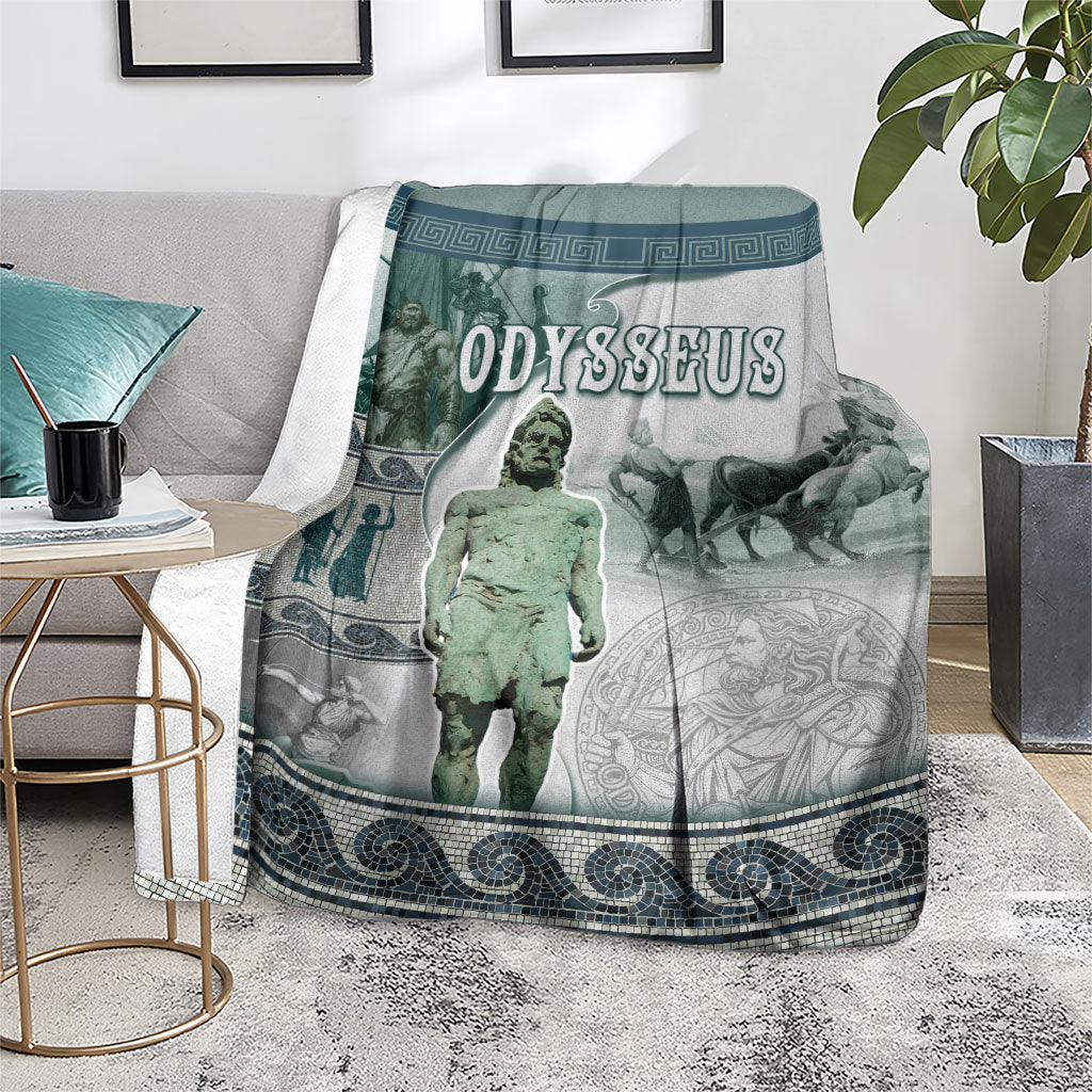 Odysseus King Of Ithaca Blanket Ancient Greek Statue Mosaic Classic Mythology Art
