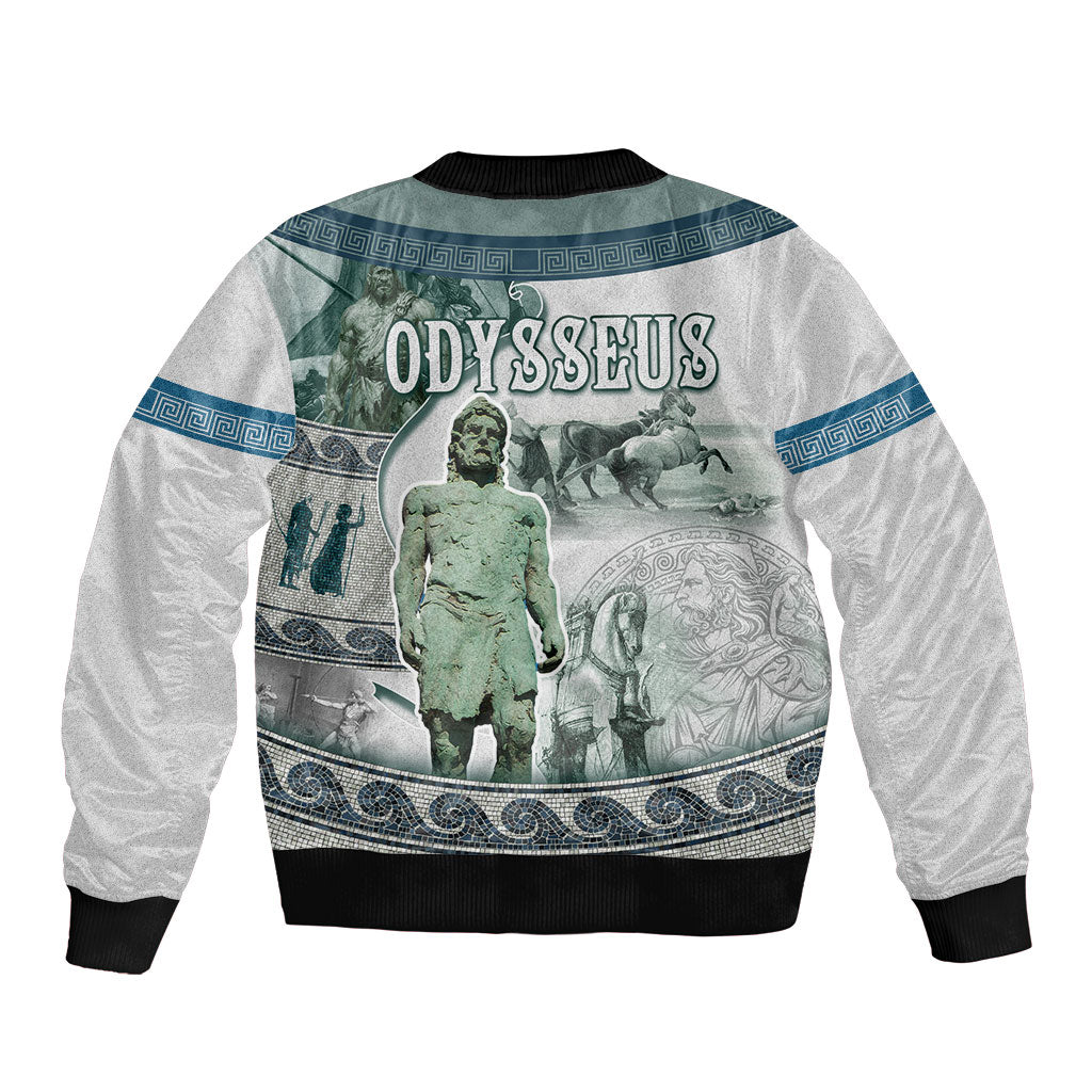 Odysseus King Of Ithaca Bomber Jacket Ancient Greek Statue Mosaic Classic Mythology Art