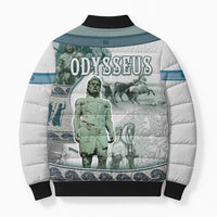 Odysseus King Of Ithaca Bomber Puffer Jacket Ancient Greek Statue Mosaic Classic Mythology Art