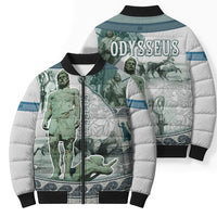 Odysseus King Of Ithaca Bomber Puffer Jacket Ancient Greek Statue Mosaic Classic Mythology Art