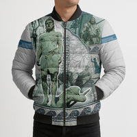 Odysseus King Of Ithaca Bomber Puffer Jacket Ancient Greek Statue Mosaic Classic Mythology Art