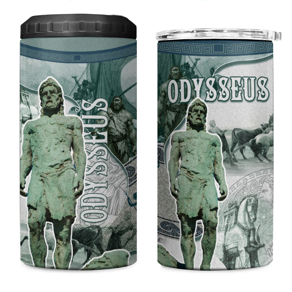 Odysseus King Of Ithaca 4 in 1 Can Cooler Tumbler Ancient Greek Statue Mosaic Classic Mythology Art