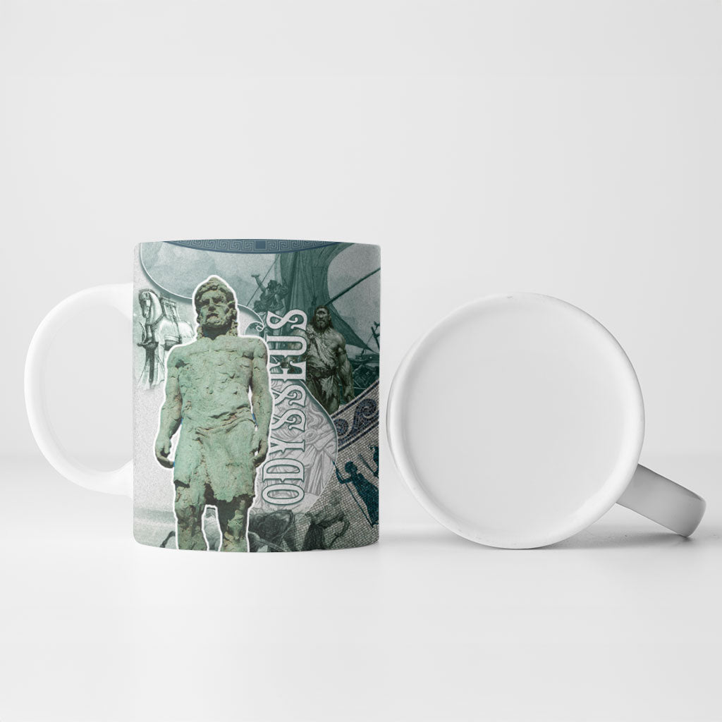 Odysseus King Of Ithaca Ceramic Mug Ancient Greek Statue Mosaic Classic Mythology Art