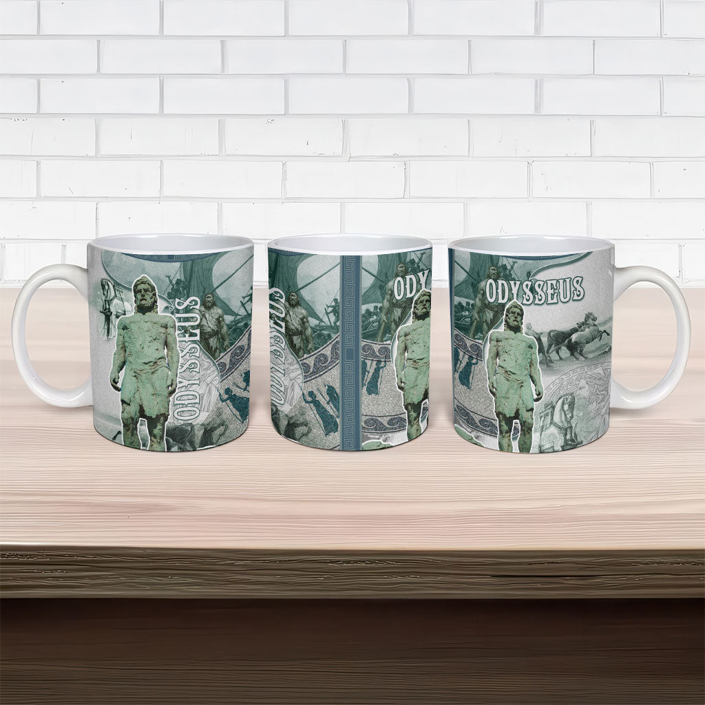 Odysseus King Of Ithaca Ceramic Mug Ancient Greek Statue Mosaic Classic Mythology Art