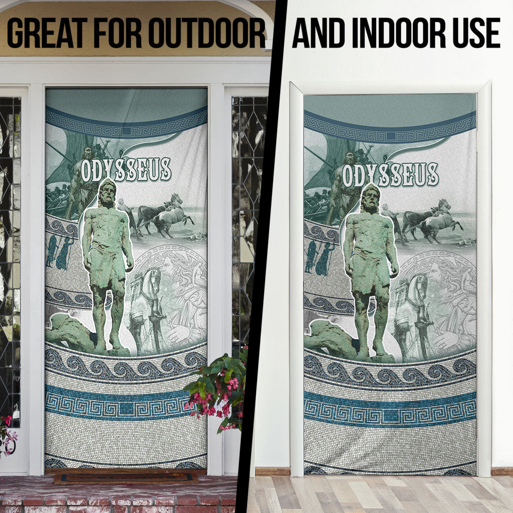Odysseus King Of Ithaca Door Cover Ancient Greek Statue Mosaic Classic Mythology Art