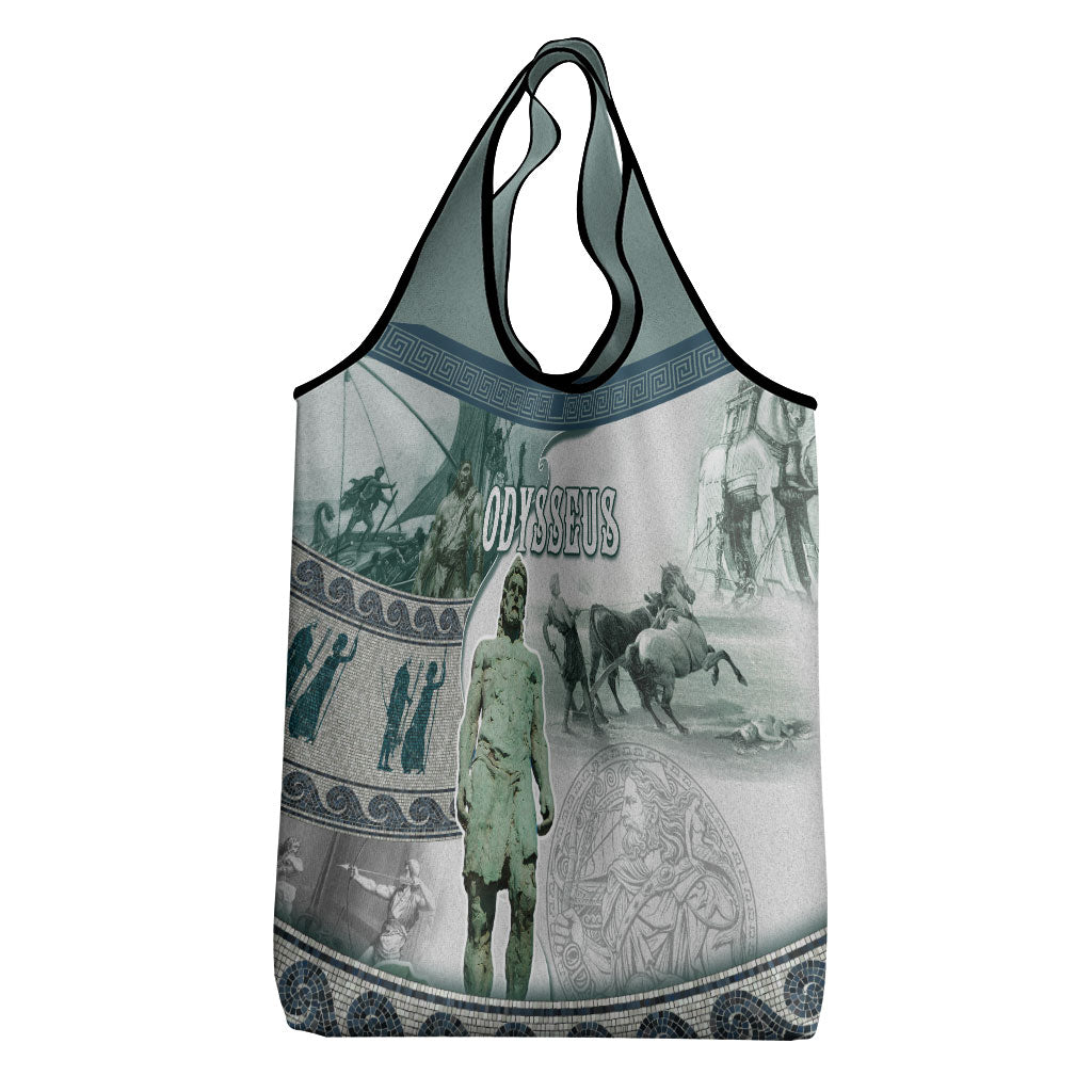 Odysseus King Of Ithaca Grocery Bag Ancient Greek Statue Mosaic Classic Mythology Art
