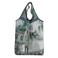 Odysseus King Of Ithaca Grocery Bag Ancient Greek Statue Mosaic Classic Mythology Art