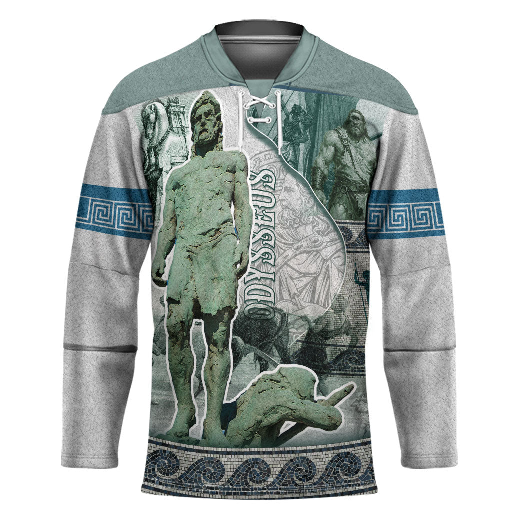 Odysseus King Of Ithaca Hockey Jersey Ancient Greek Statue Mosaic Classic Mythology Art