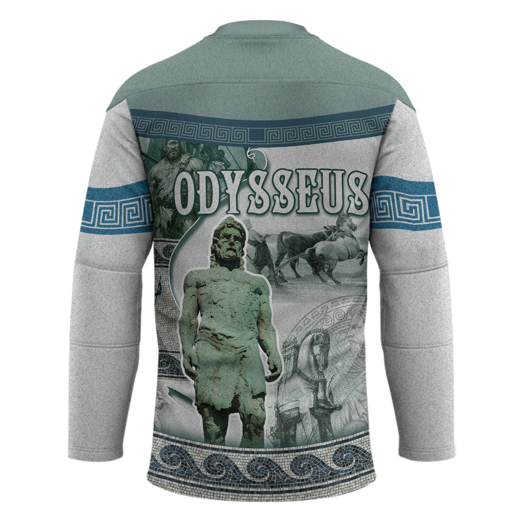 Odysseus King Of Ithaca Hockey Jersey Ancient Greek Statue Mosaic Classic Mythology Art