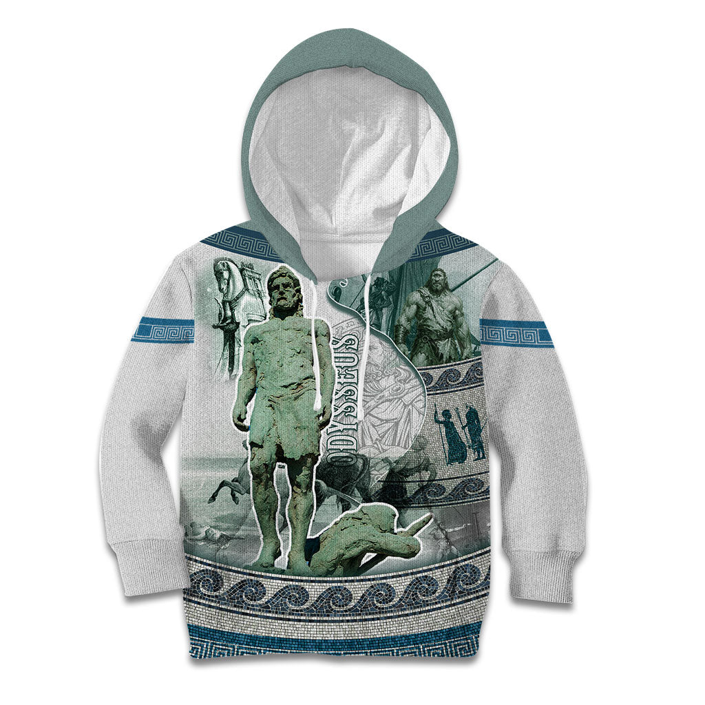 Odysseus King Of Ithaca Kid Hoodie Ancient Greek Statue Mosaic Classic Mythology Art