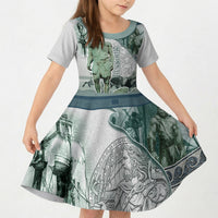 Odysseus King Of Ithaca Kid Short Sleeve Dress Ancient Greek Statue Mosaic Classic Mythology Art