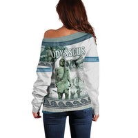 Odysseus King Of Ithaca Off Shoulder Sweater Ancient Greek Statue Mosaic Classic Mythology Art