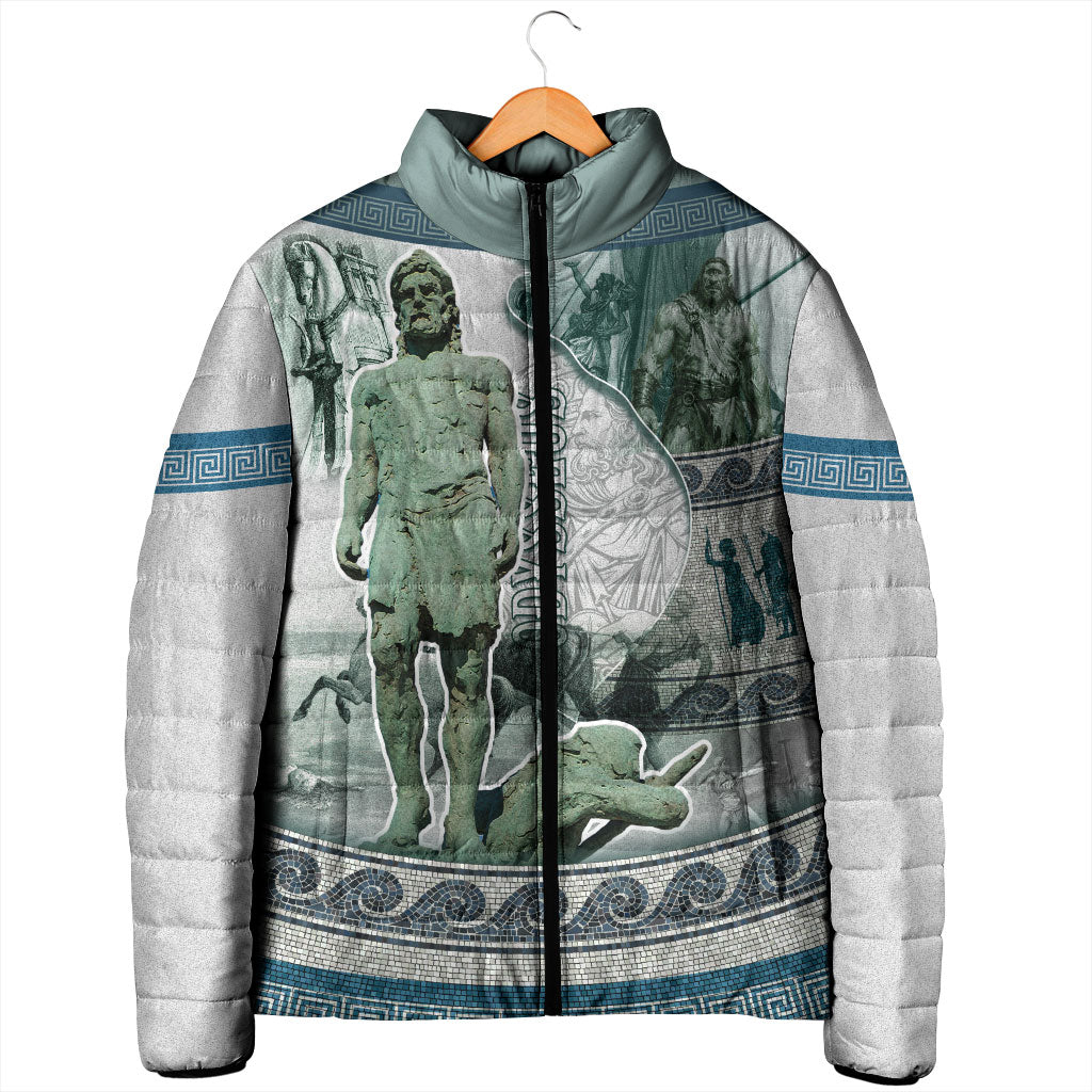 Odysseus King Of Ithaca Padded Jacket Ancient Greek Statue Mosaic Classic Mythology Art