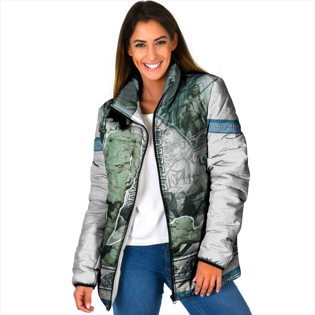 Odysseus King Of Ithaca Padded Jacket Ancient Greek Statue Mosaic Classic Mythology Art
