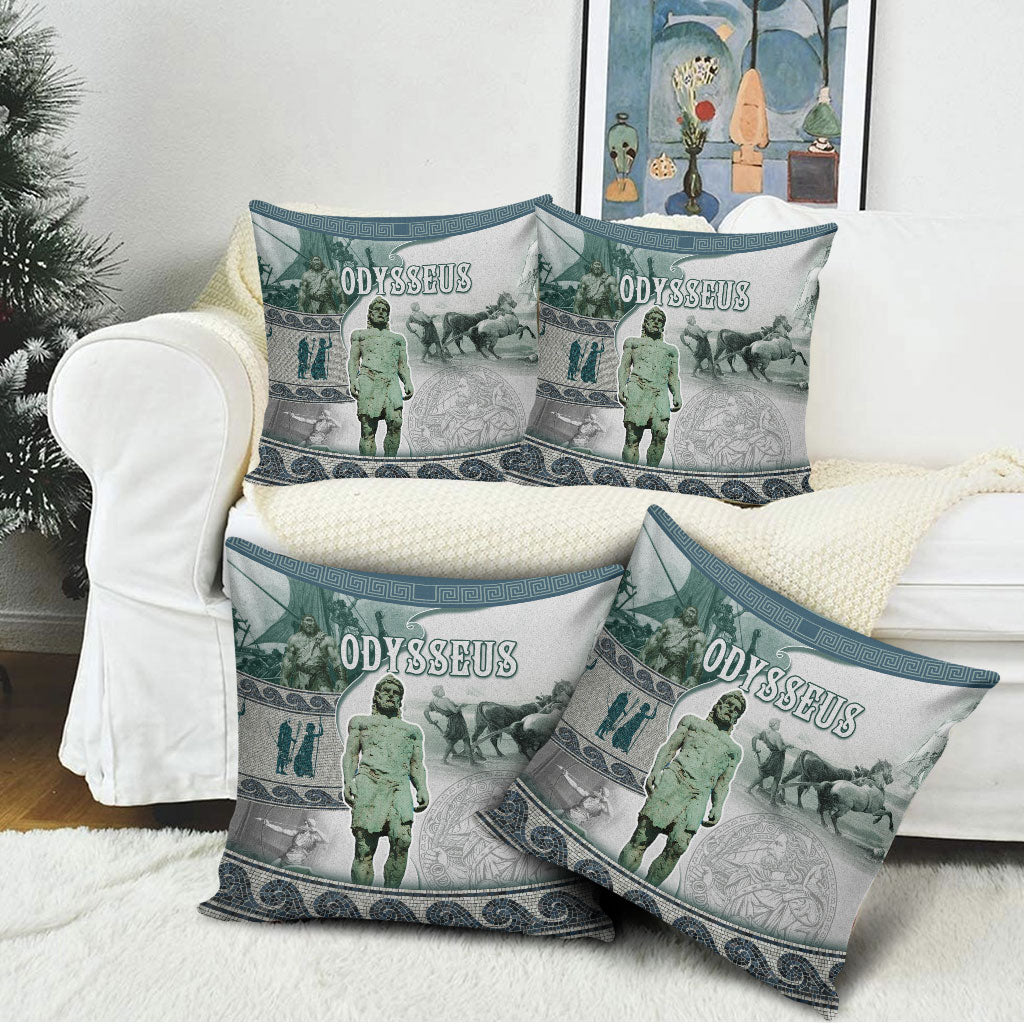 Odysseus King Of Ithaca Pillow Cover Ancient Greek Statue Mosaic Classic Mythology Art