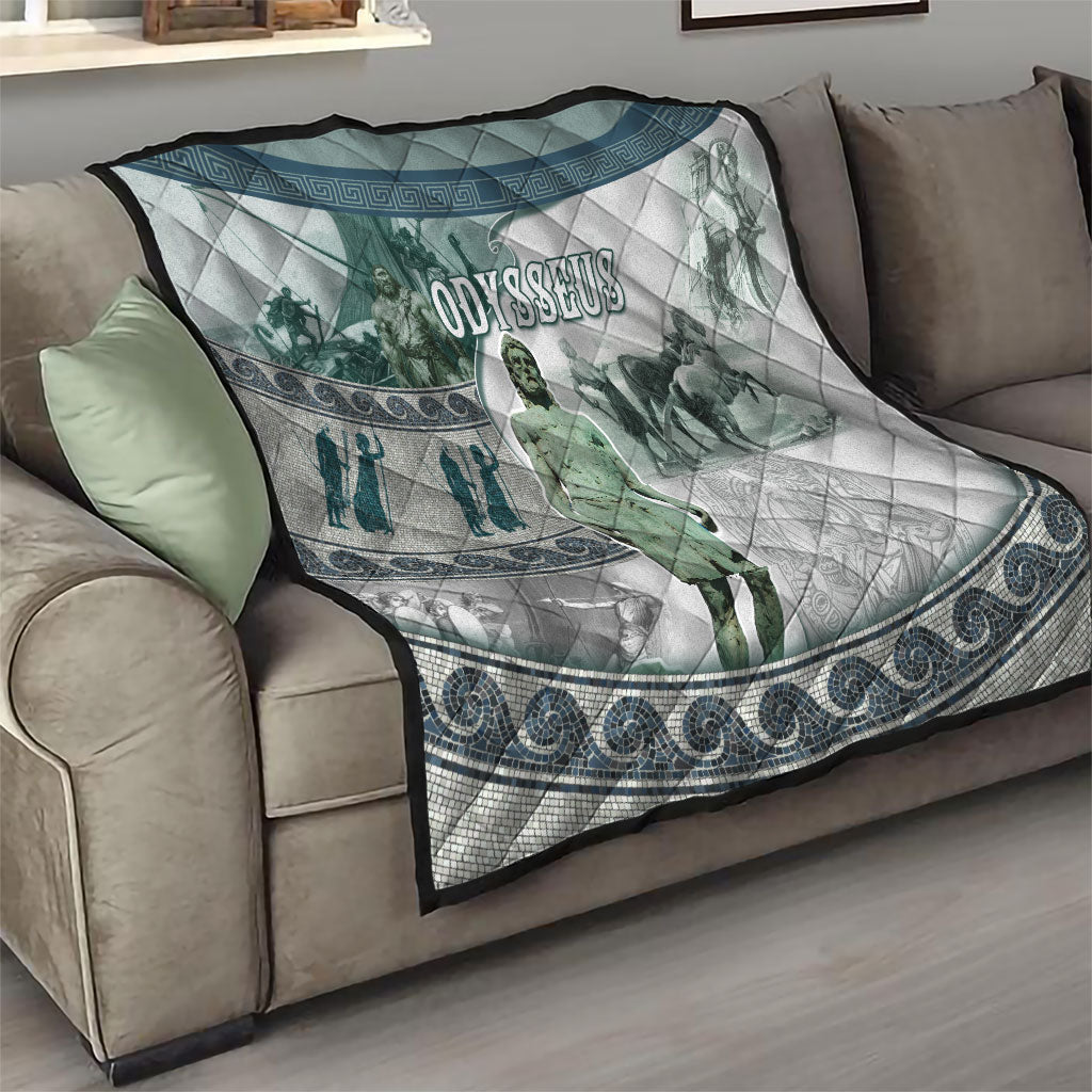 Odysseus King Of Ithaca Quilt Ancient Greek Statue Mosaic Classic Mythology Art
