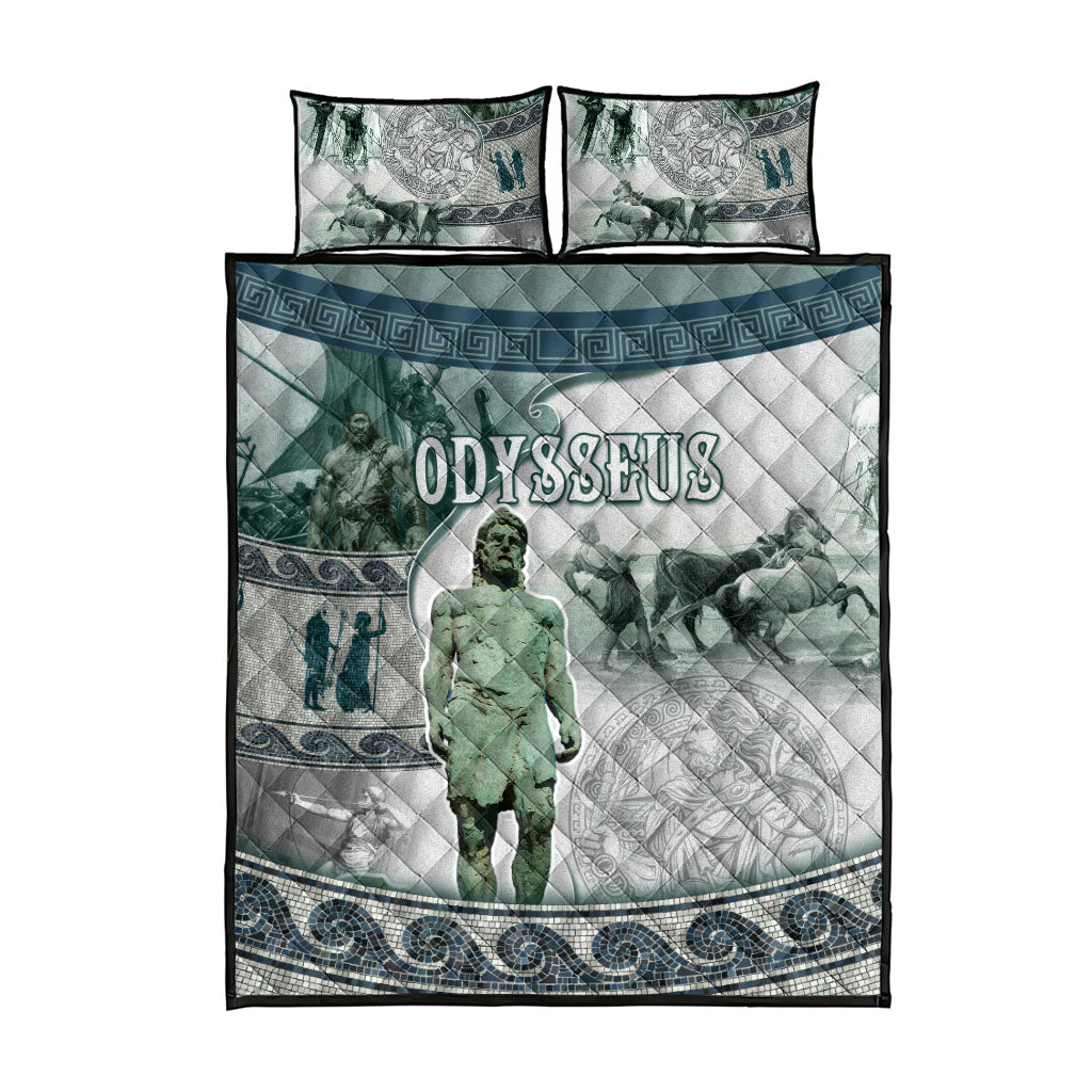Odysseus King Of Ithaca Quilt Bed Set Ancient Greek Statue Mosaic Classic Mythology Art