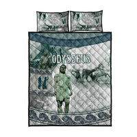 Odysseus King Of Ithaca Quilt Bed Set Ancient Greek Statue Mosaic Classic Mythology Art