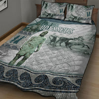 Odysseus King Of Ithaca Quilt Bed Set Ancient Greek Statue Mosaic Classic Mythology Art