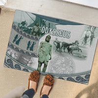 Odysseus King Of Ithaca Rubber Doormat Ancient Greek Statue Mosaic Classic Mythology Art